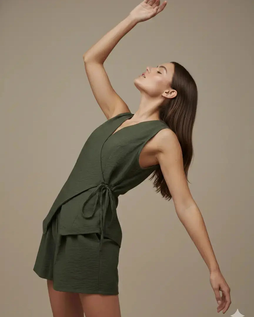 Completo con gilet a portafoglio e shorts Unica by Dorabella