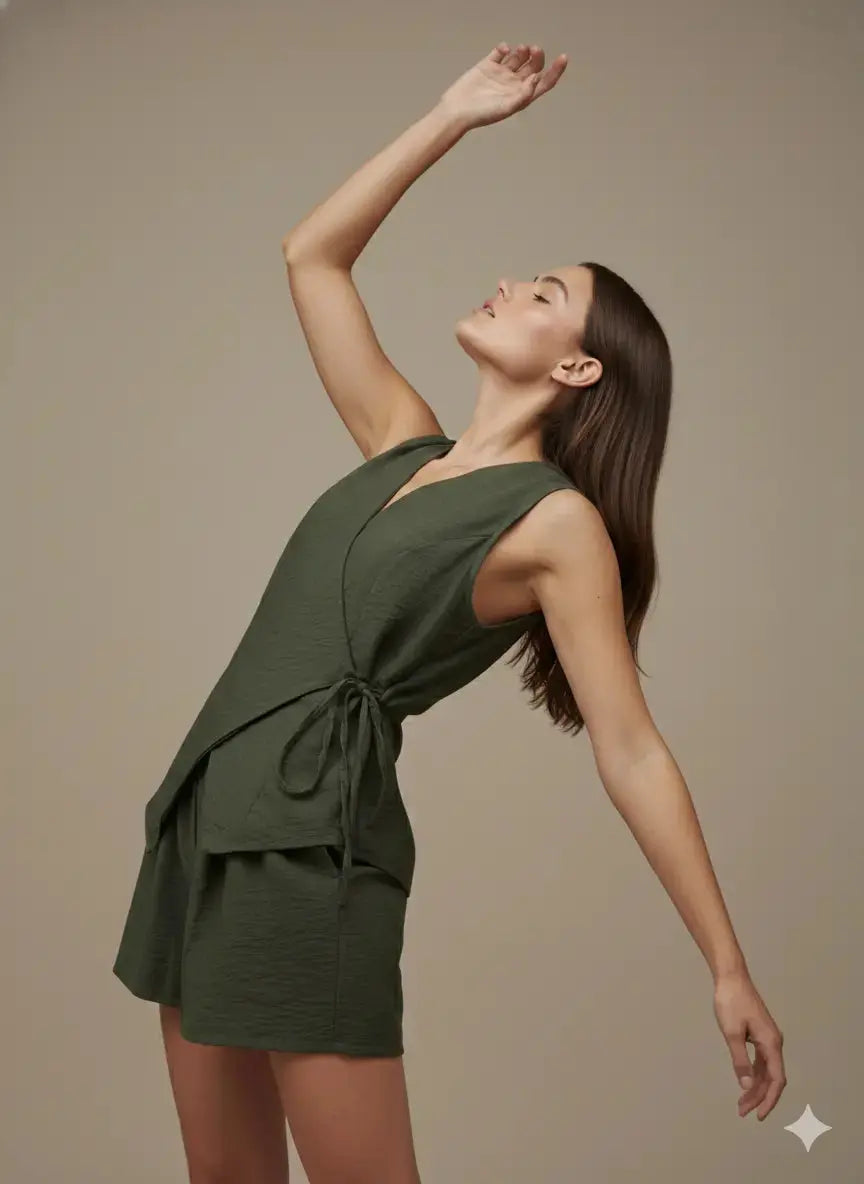 Completo con gilet a portafoglio e shorts Unica by Dorabella