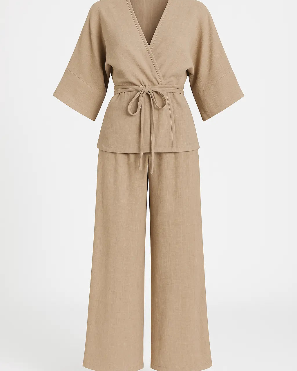 Completo con spolvero kimono con laccetto in vita e pantaloni jogger a palazzo Unica by Dorabella