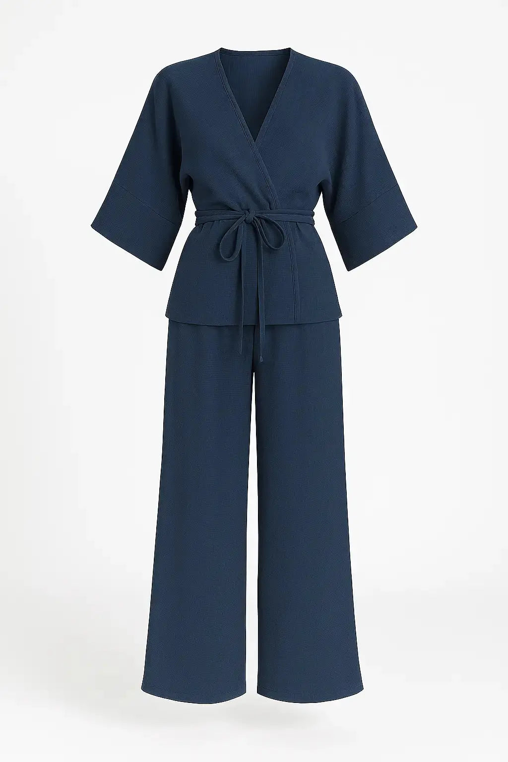 Completo con spolvero kimono con laccetto in vita e pantaloni jogger a palazzo Unica by Dorabella