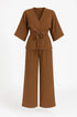 Completo con spolvero kimono con laccetto in vita e pantaloni jogger a palazzo Unica by Dorabella