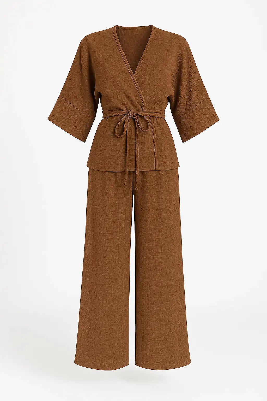 Completo con spolvero kimono con laccetto in vita e pantaloni jogger a palazzo Unica by Dorabella