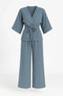 Completo con spolvero kimono con laccetto in vita e pantaloni jogger a palazzo Unica by Dorabella