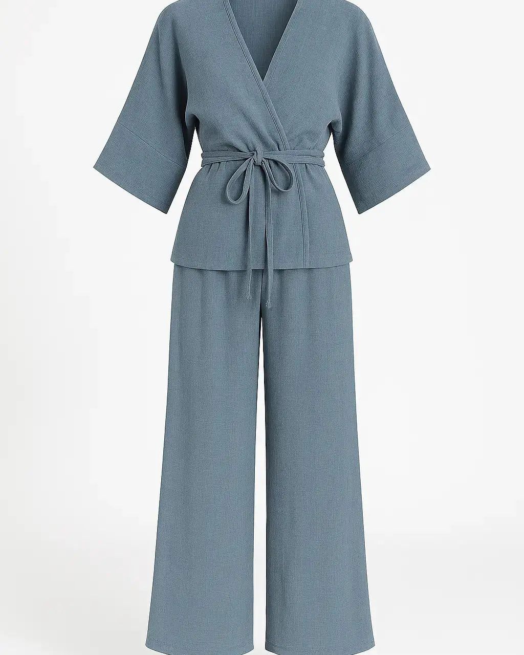 Completo con spolvero kimono con laccetto in vita e pantaloni jogger a palazzo Unica by Dorabella