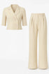 Completo giacca cropped a mezza manica e pantaloni ampi con doppia pinces Unica by Dorabella
