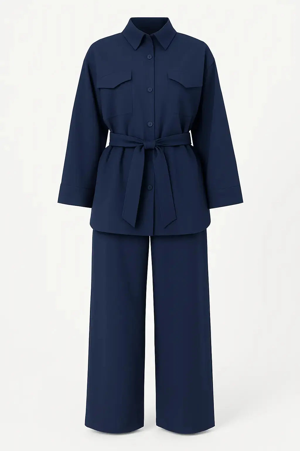 Completo overshirt con fusciacca, pattine e pantalone a palazzo Unica by Dorabella