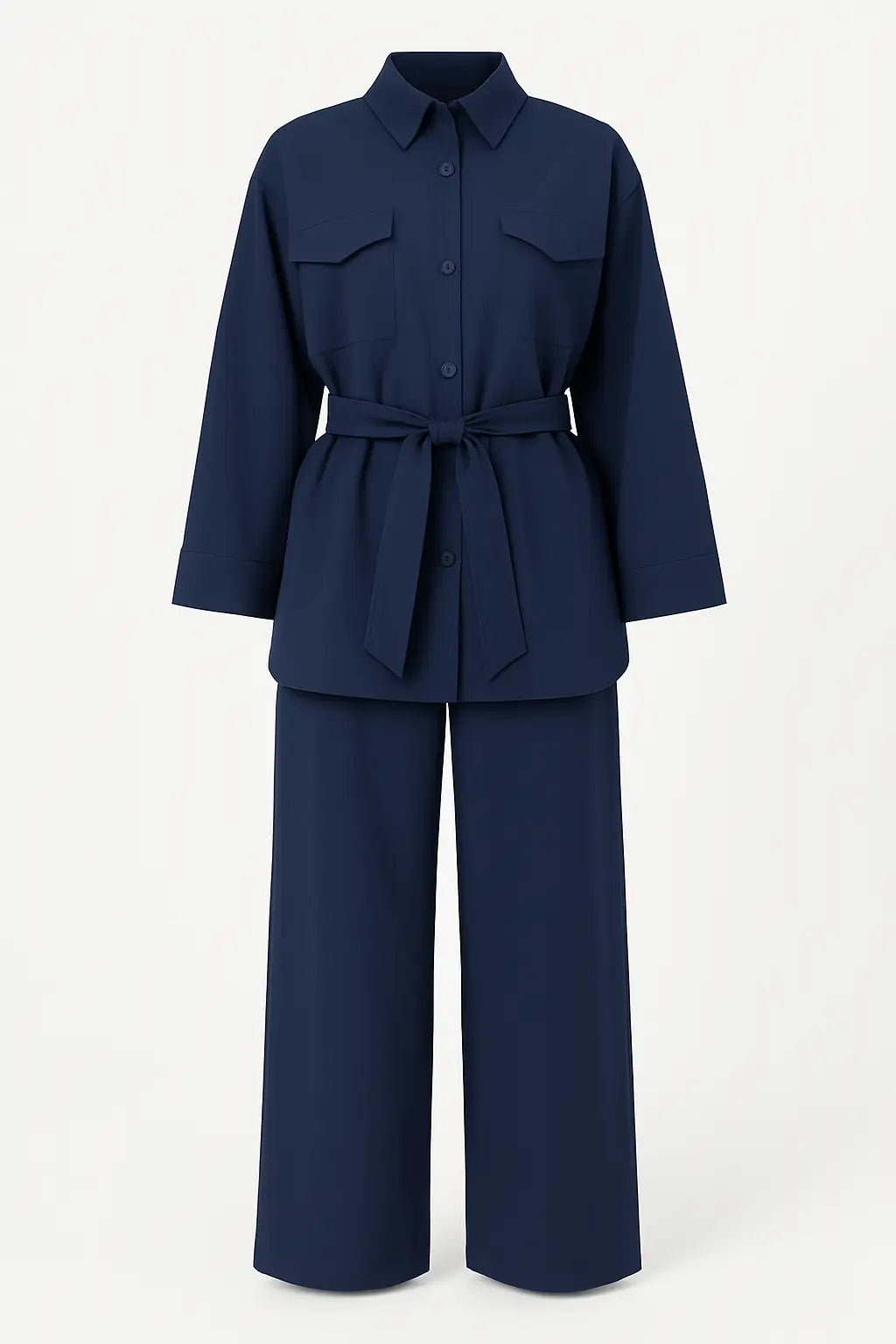 Completo overshirt con fusciacca, pattine e pantalone a palazzo Unica by Dorabella