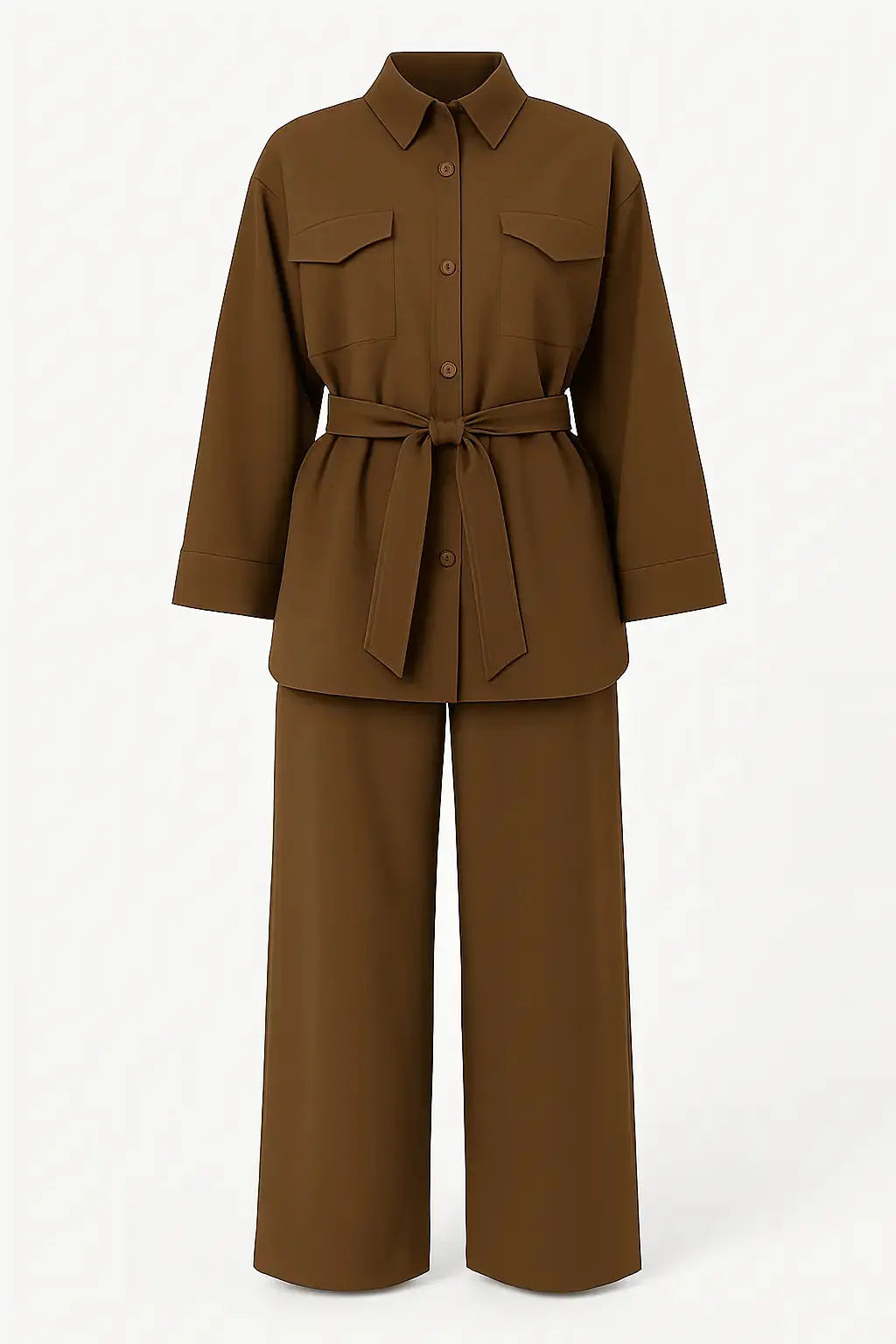 Completo overshirt con fusciacca, pattine e pantalone a palazzo Unica by Dorabella