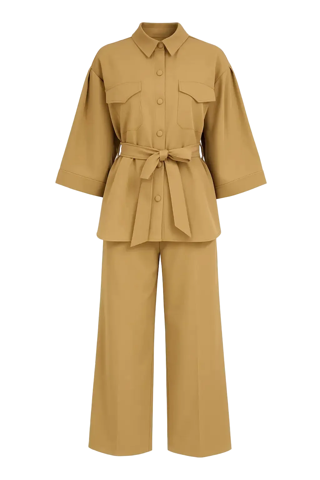 Completo overshirt con fusciacca, pattine e pantalone a palazzo Unica by Dorabella
