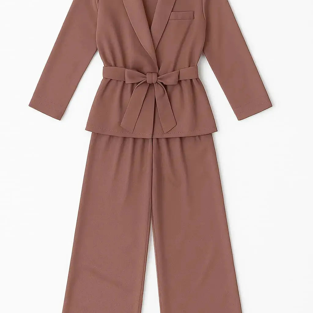Completo spolvero con cintura e pantaloni con bustino elastico a palazzo in 6 colori Unica by Dorabella Rosa-Blush-Taglia-Unica-Curvy-fino-alla-54