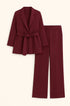 Completo spolvero con spalline interne e pantalone palazzo con bustino elastico Unica by Dorabella Burgundy-Taglia-Unica-Curvy-fino-alla-54
