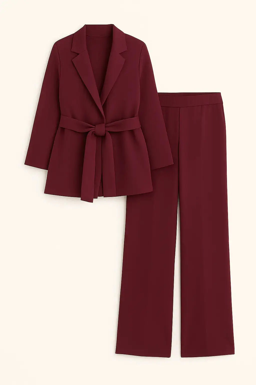 Completo spolvero con spalline interne e pantalone palazzo con bustino elastico Unica by Dorabella Burgundy-Taglia-Unica-Curvy-fino-alla-54