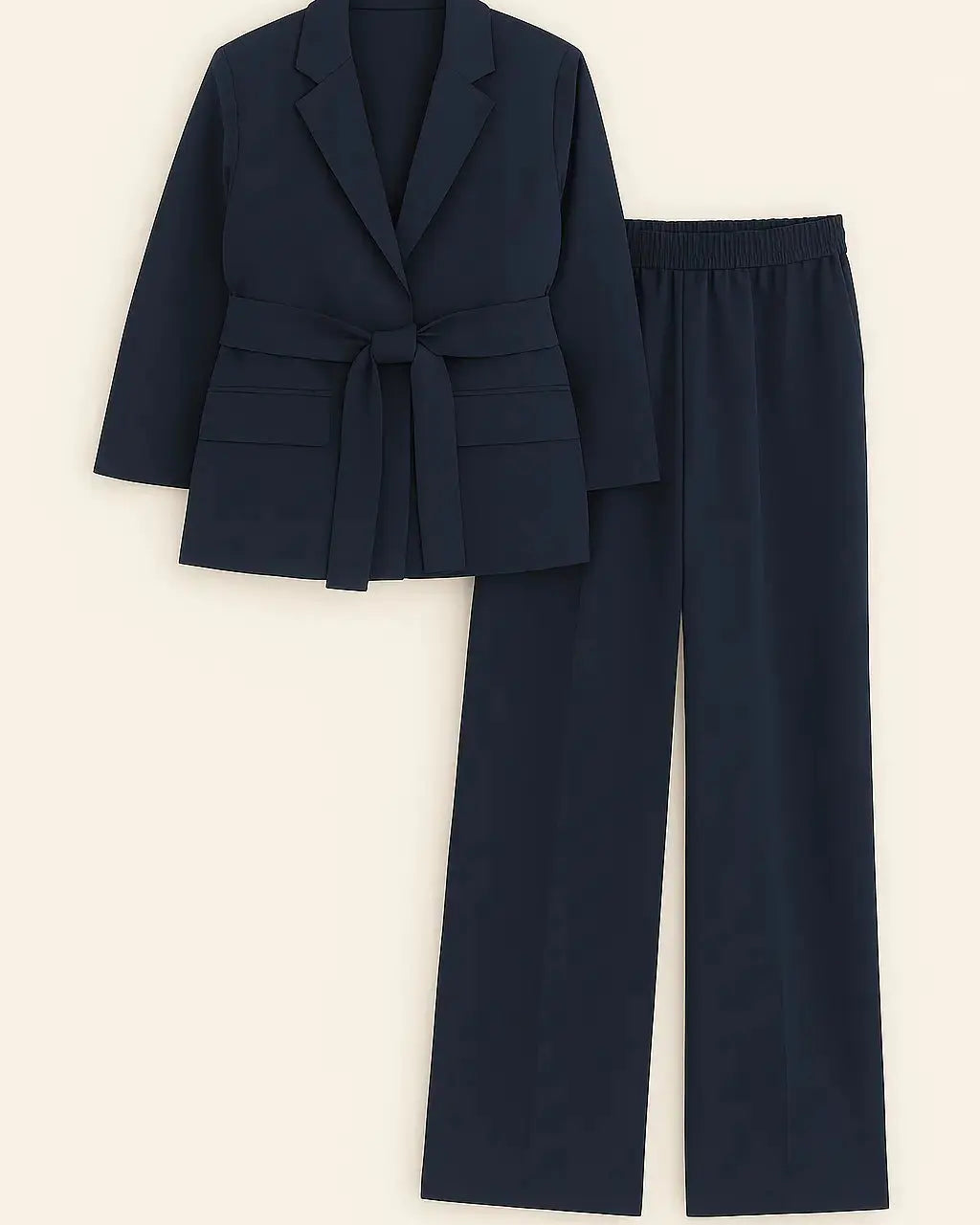 Completo spolvero con spalline interne e pantalone palazzo con bustino elastico Unica by Dorabella Deep-Blue-Navy-Taglia-Unica-Curvy-fino-alla-54