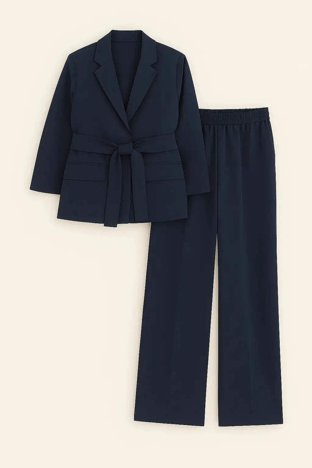 Completo spolvero con spalline interne e pantalone palazzo con bustino elastico Unica by Dorabella Deep-Blue-Navy-Taglia-Unica-Curvy-fino-alla-54