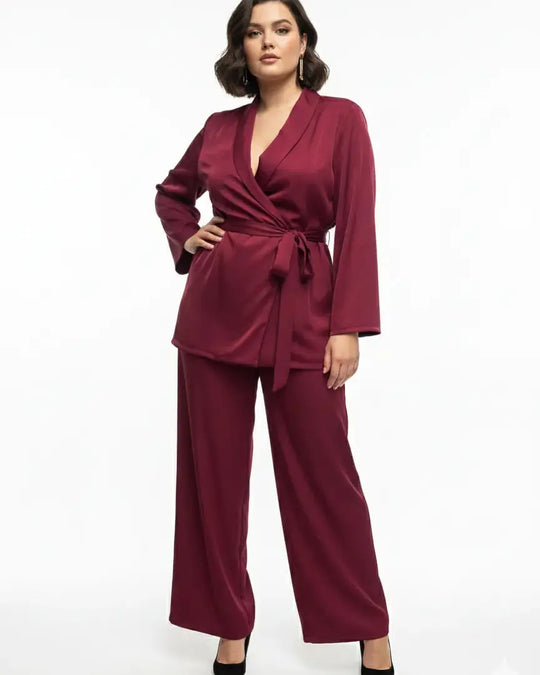 Completo spolvero con spalline interne e pantalone palazzo con bustino elastico Unica by Dorabella