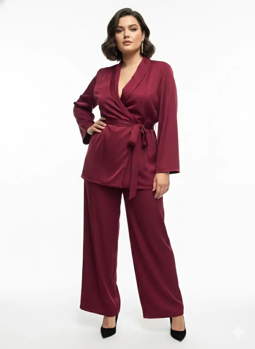 Completo spolvero con spalline interne e pantalone palazzo con bustino elastico Unica by Dorabella
