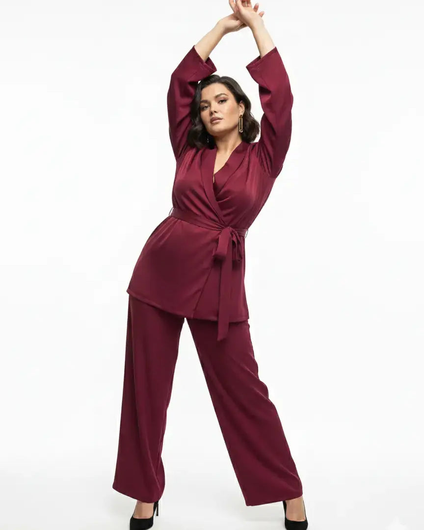 Completo spolvero con spalline interne e pantalone palazzo con bustino elastico Unica by Dorabella