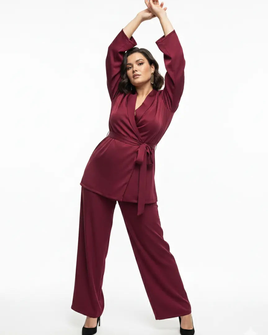 Completo spolvero con spalline interne e pantalone palazzo con bustino elastico Unica by Dorabella