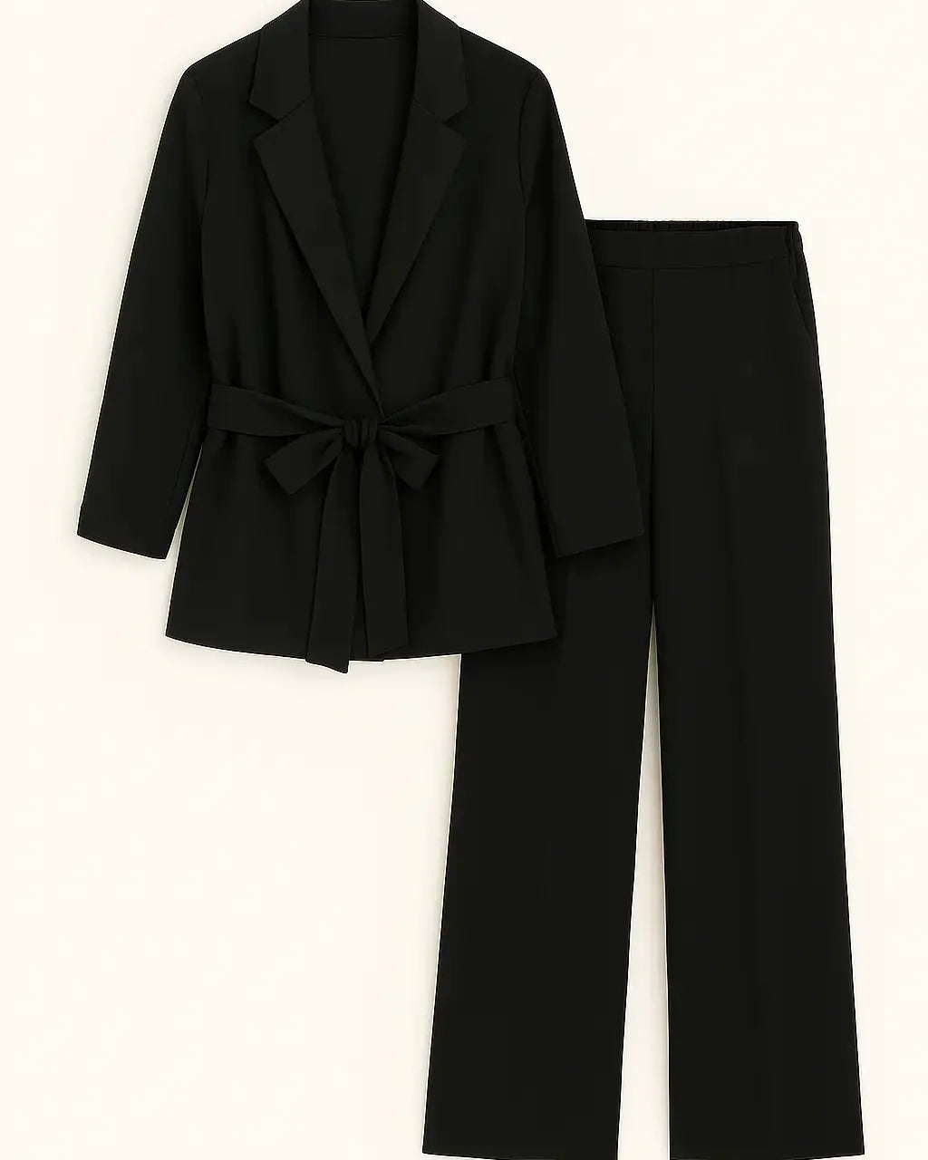 Completo spolvero con spalline interne e pantalone palazzo con bustino elastico Unica by Dorabella Nero-Taglia-Unica-Curvy-fino-alla-54