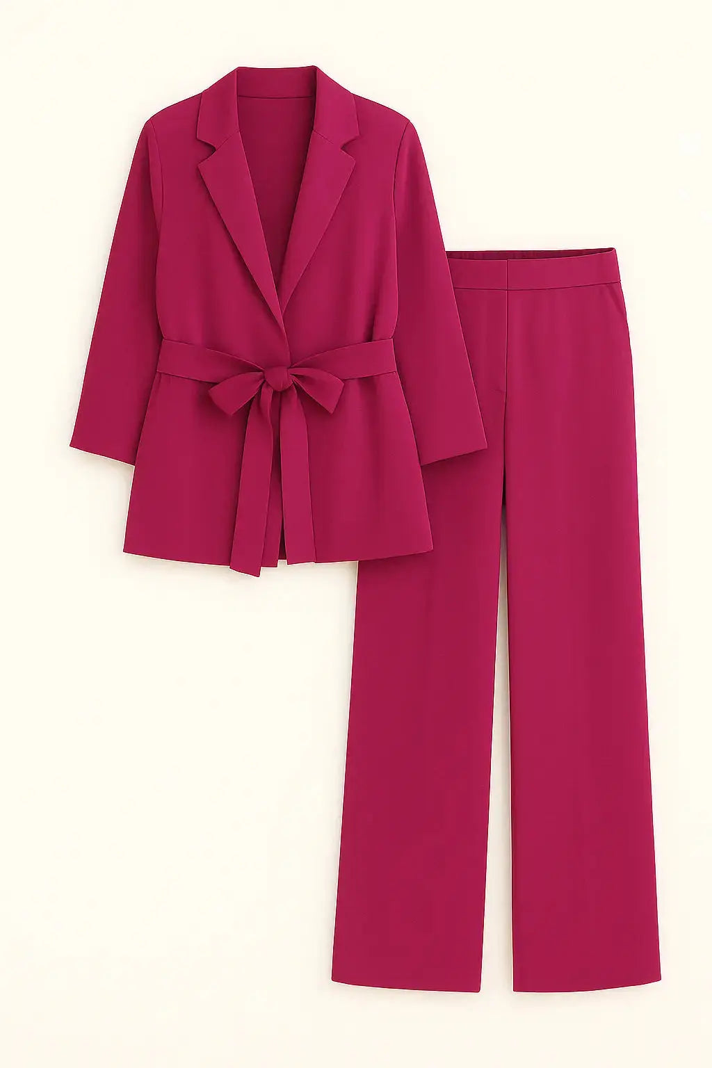 Completo spolvero con spalline interne e pantalone palazzo con bustino elastico Unica by Dorabella ciliegia-Taglia-Unica-Curvy-fino-alla-54
