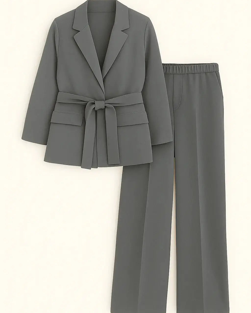 Completo spolvero con spalline interne e pantalone palazzo con bustino elastico Unica by Dorabella Grigio-Taglia-Unica-Curvy-fino-alla-54