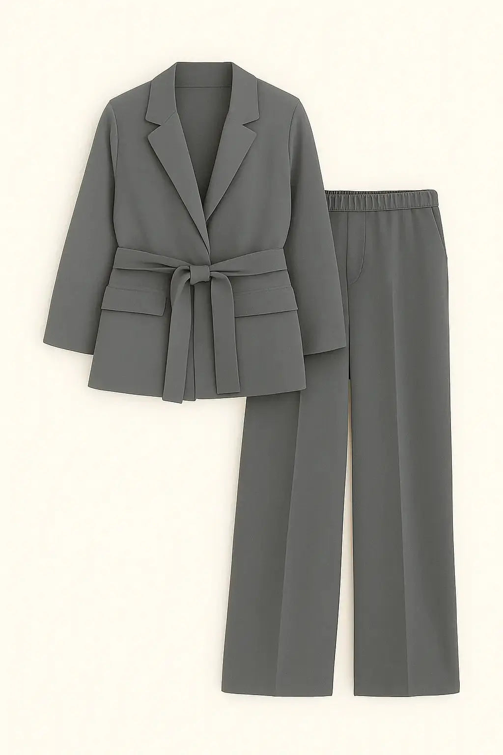 Completo spolvero con spalline interne e pantalone palazzo con bustino elastico Unica by Dorabella Grigio-Taglia-Unica-Curvy-fino-alla-54
