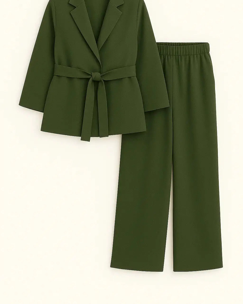 Completo spolvero con spalline interne e pantalone palazzo con bustino elastico Unica by Dorabella Militare-Taglia-Unica-Curvy-fino-alla-54