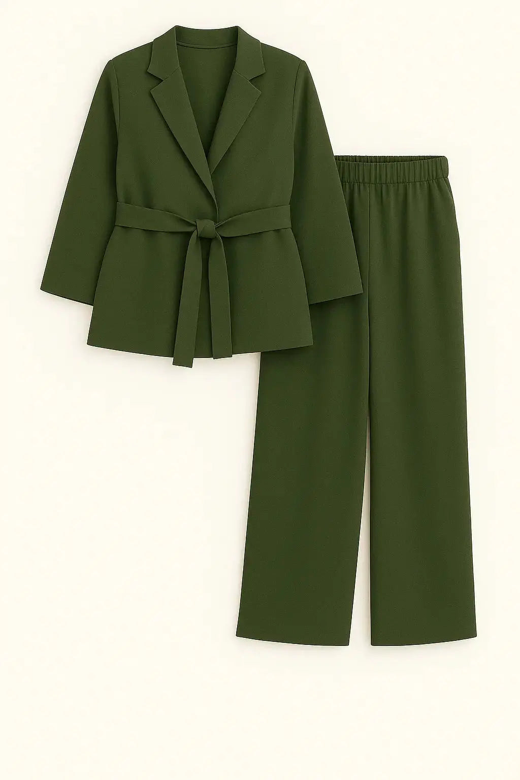Completo spolvero con spalline interne e pantalone palazzo con bustino elastico Unica by Dorabella Militare-Taglia-Unica-Curvy-fino-alla-54