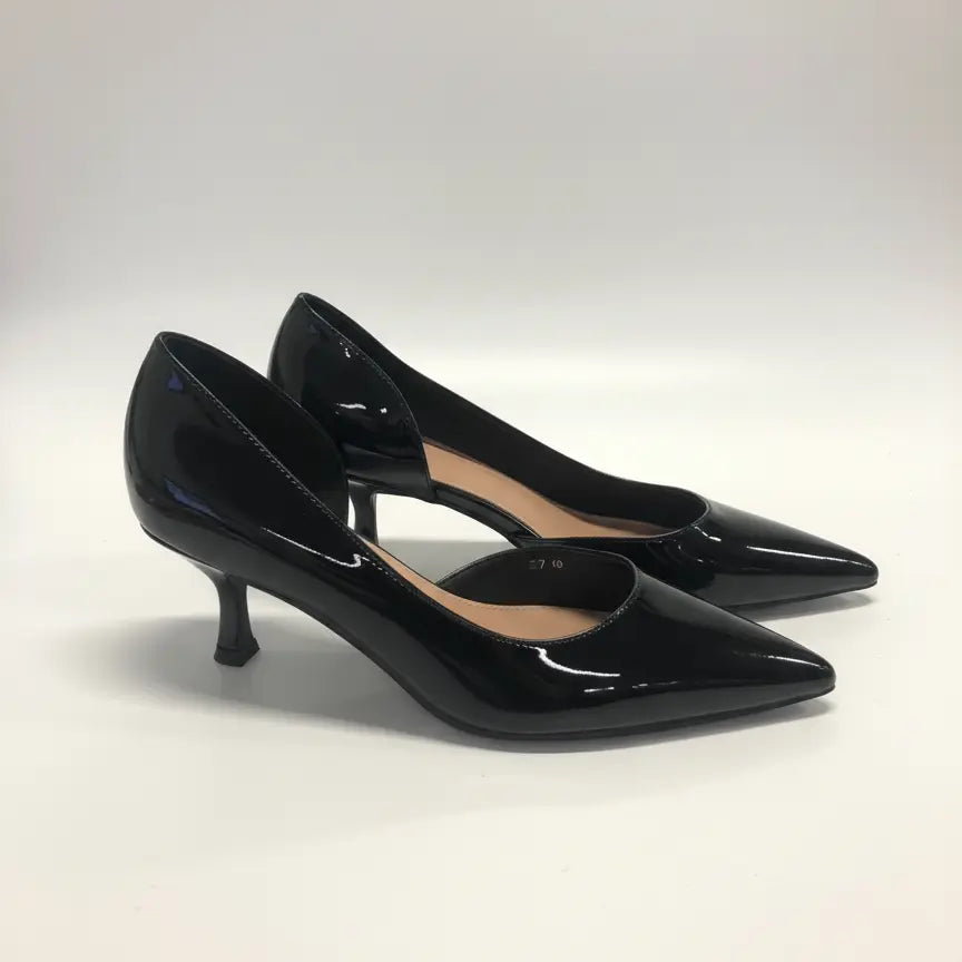 Décolleté nere a tacco basso effetto vernice Dorabella Nero / 41