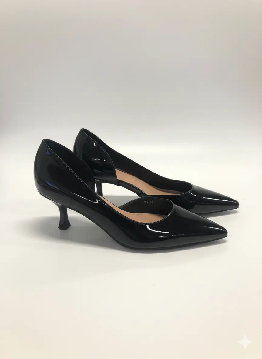 Décolleté nere a tacco basso effetto vernice Dorabella Nero / 41