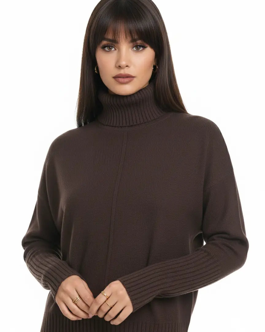 Dolcevita con profili a costina DORABELLA