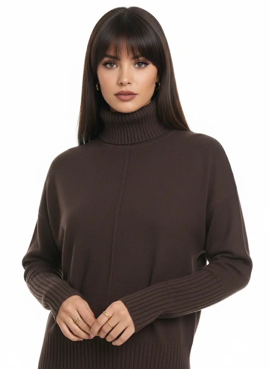 Dolcevita con profili a costina DORABELLA