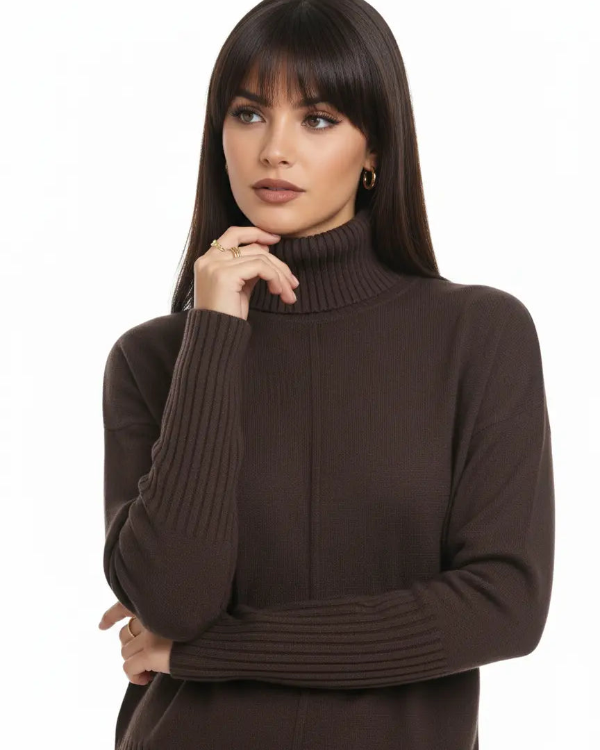 Dolcevita con profili a costina DORABELLA