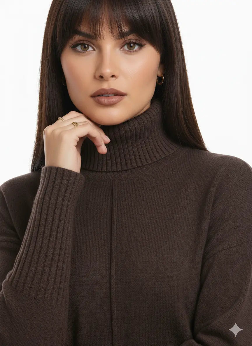 Dolcevita con profili a costina DORABELLA