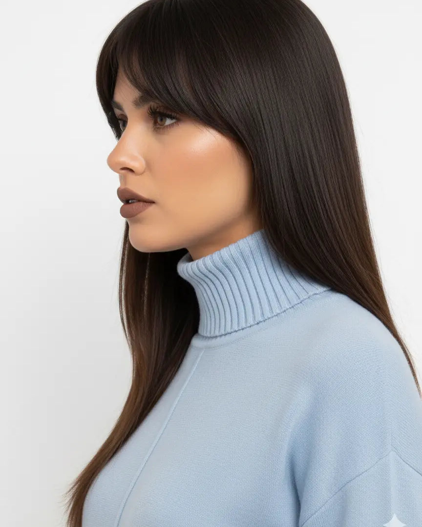 Dolcevita con profili a costina DORABELLA