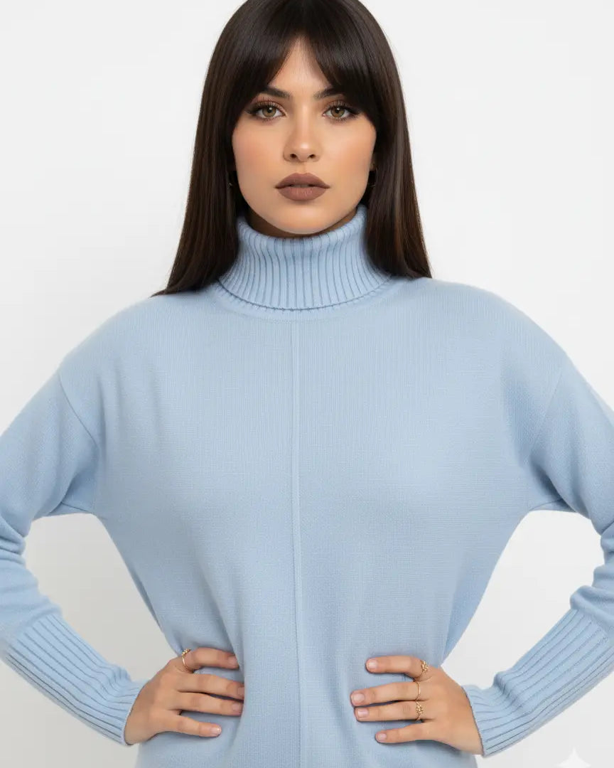 Dolcevita con profili a costina DORABELLA