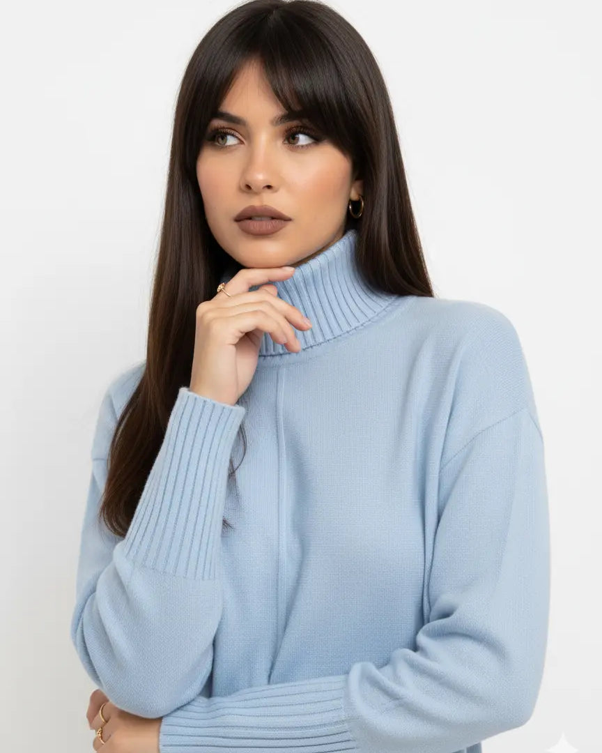 Dolcevita con profili a costina DORABELLA