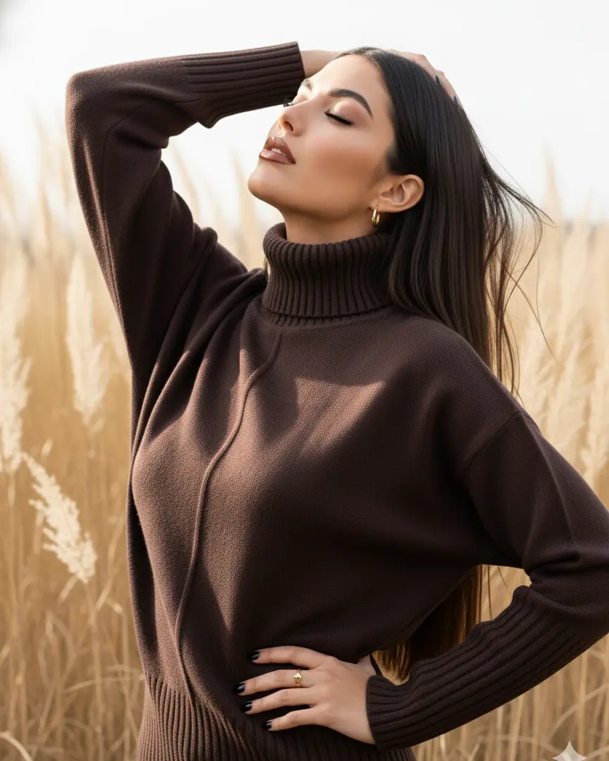 Dolcevita con profili a costina DORABELLA