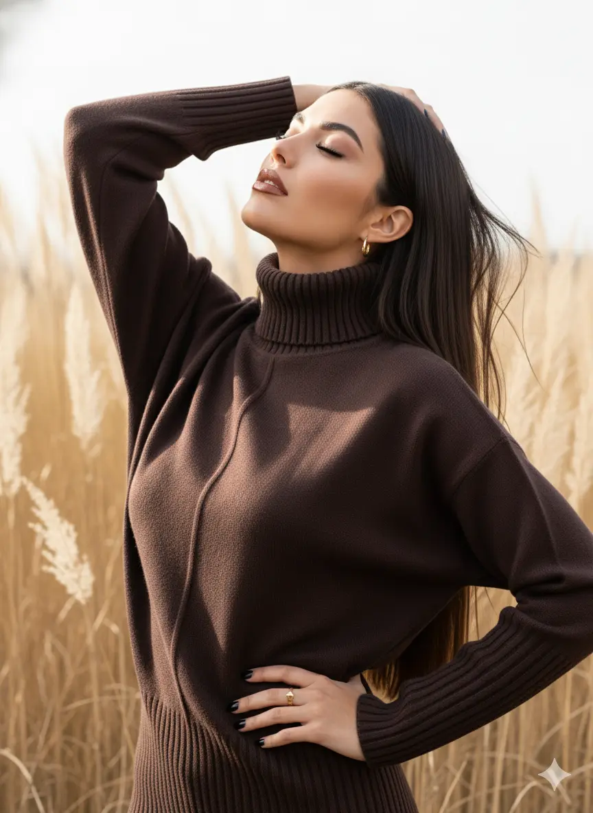 Dolcevita con profili a costina DORABELLA