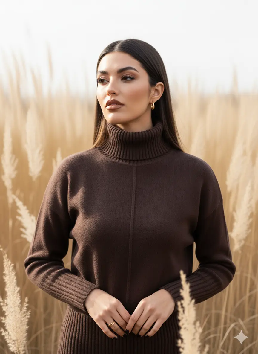 Dolcevita con profili a costina DORABELLA