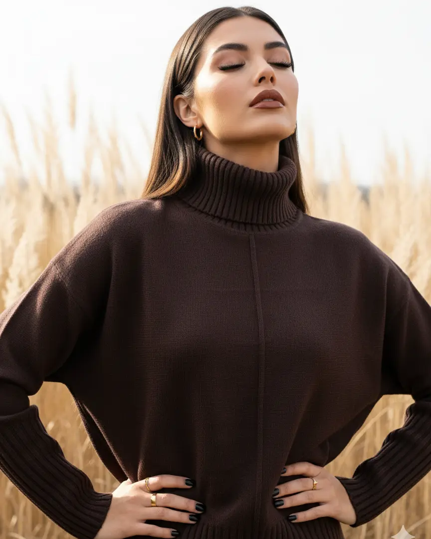 Dolcevita con profili a costina DORABELLA