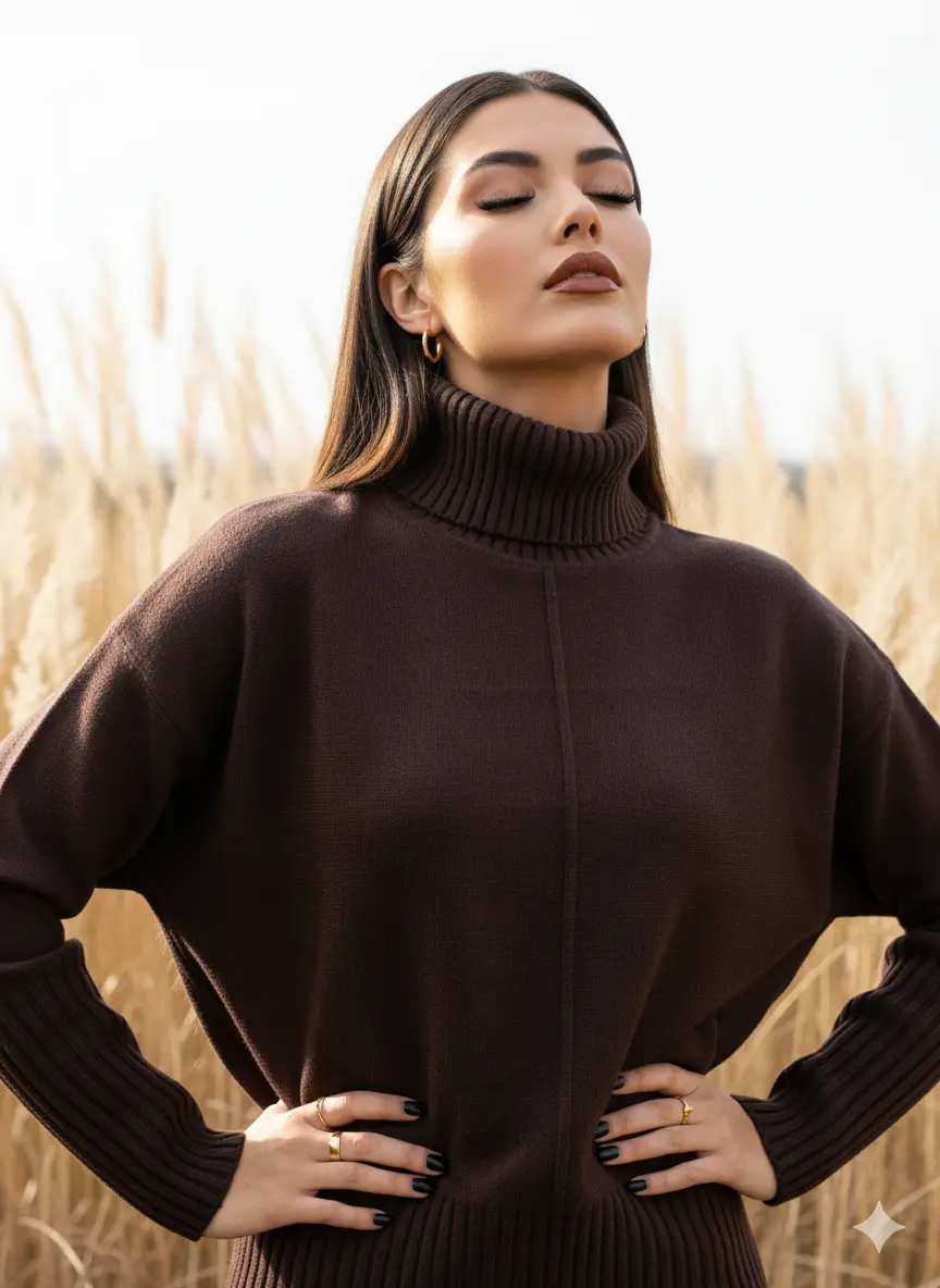 Dolcevita con profili a costina DORABELLA