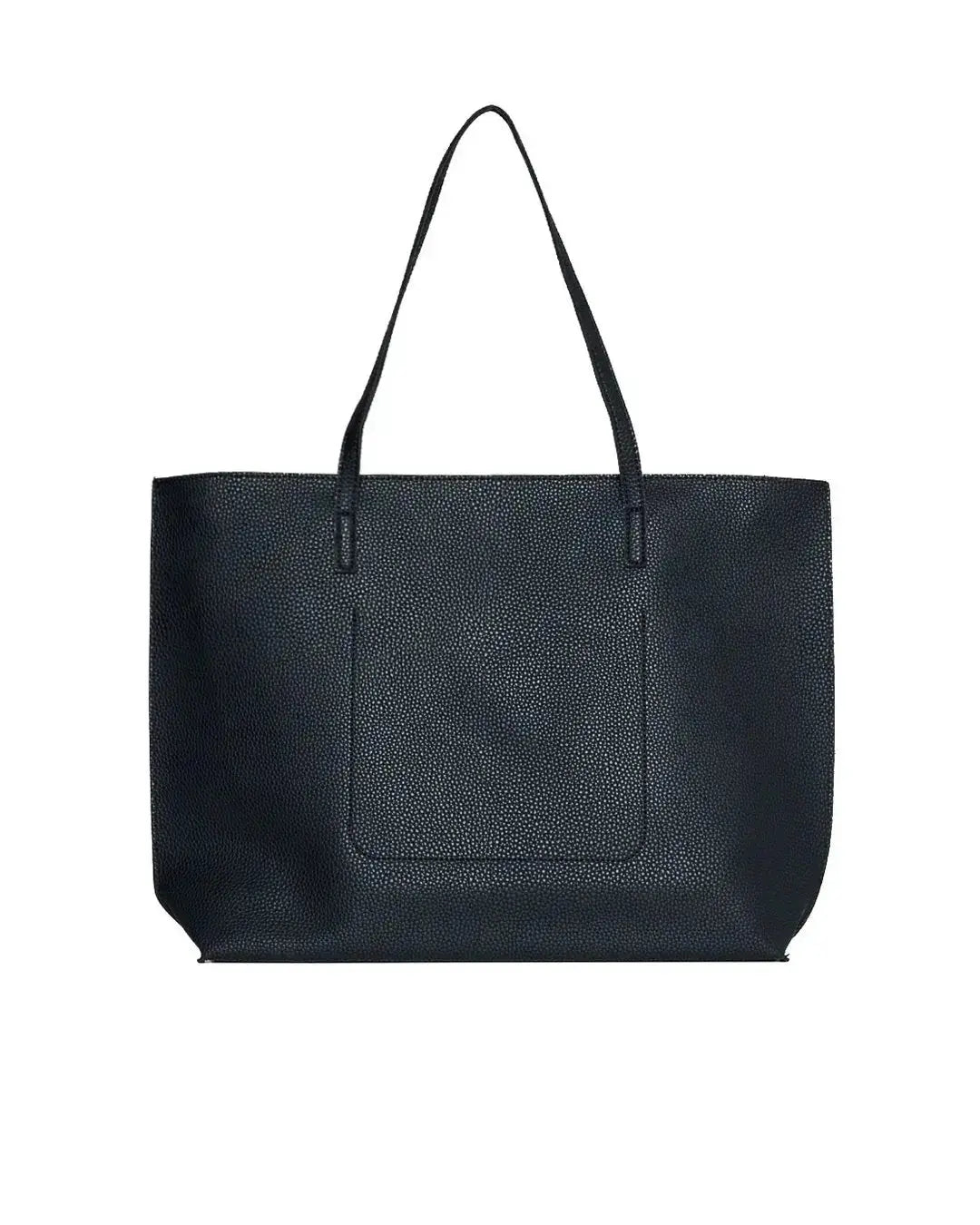 Borsa shopper large in ecopelle a grana con logo sul davanti NERO DORABELLA EASY