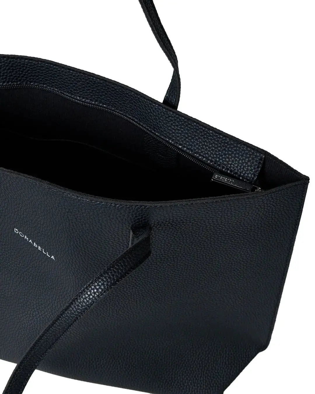 Borsa shopper large in ecopelle a grana con logo sul davanti NERO DORABELLA EASY
