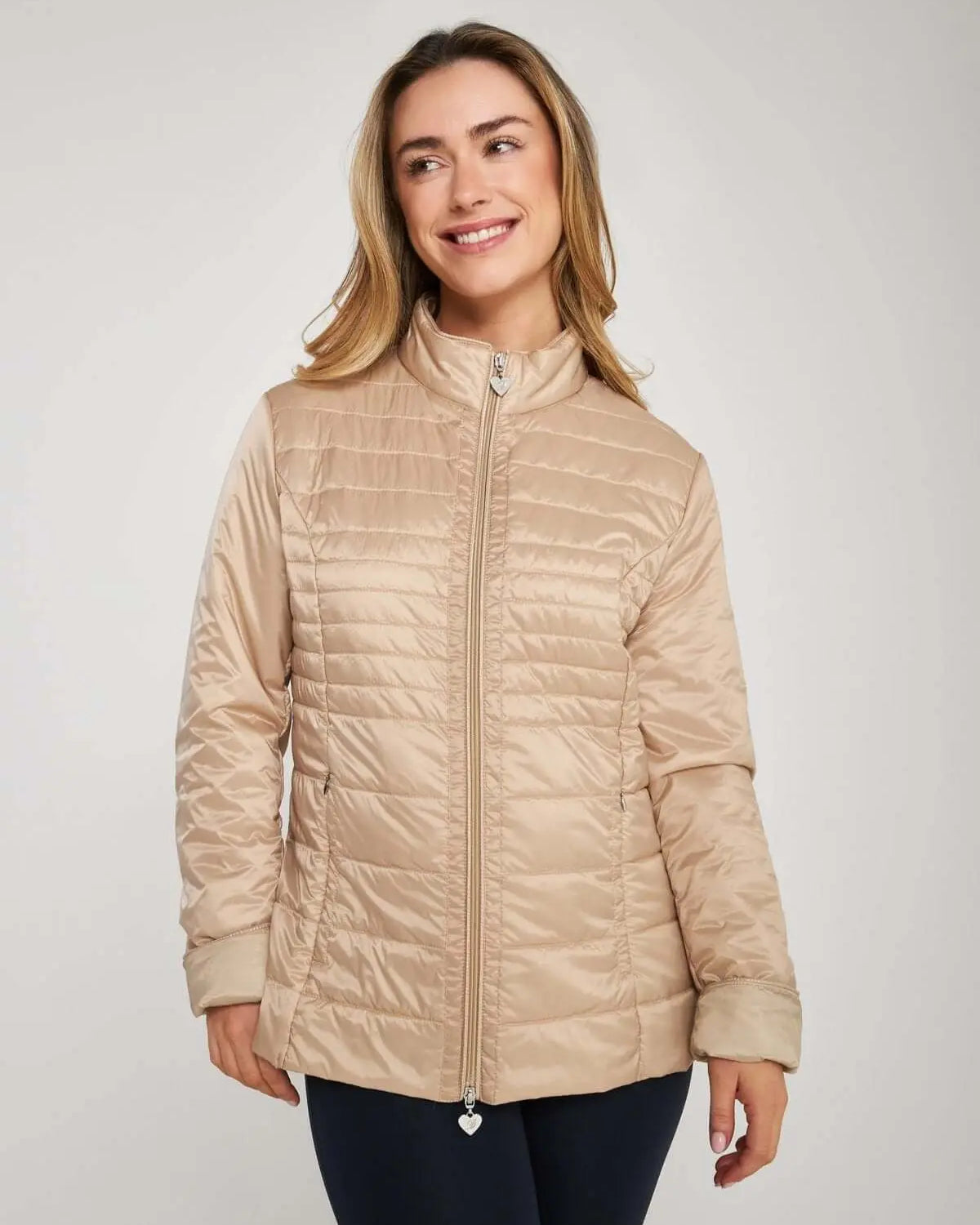 Easy jacket con zip e piping BEIGE DORABELLA EASY XXL