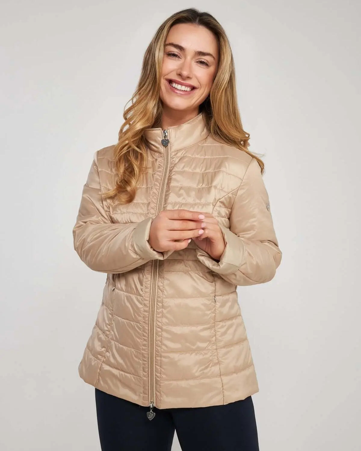 Easy jacket con zip e piping BEIGE DORABELLA EASY