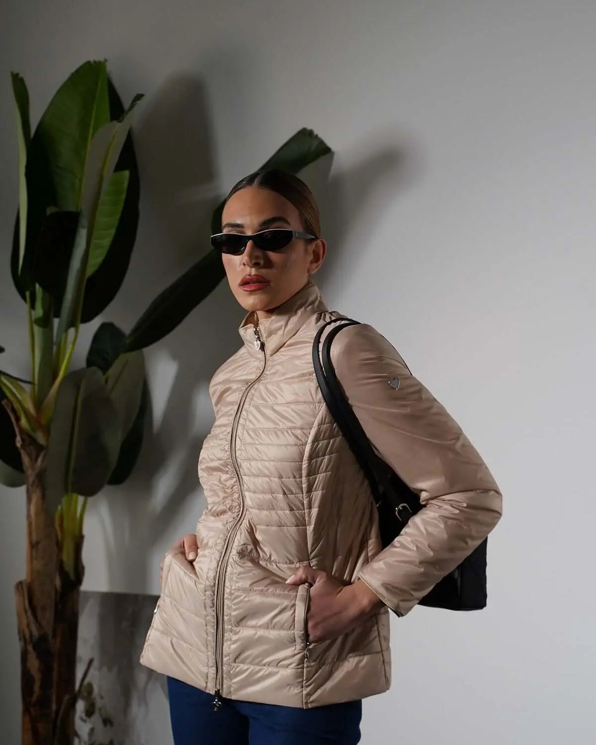 Easy jacket con zip e piping BEIGE DORABELLA EASY