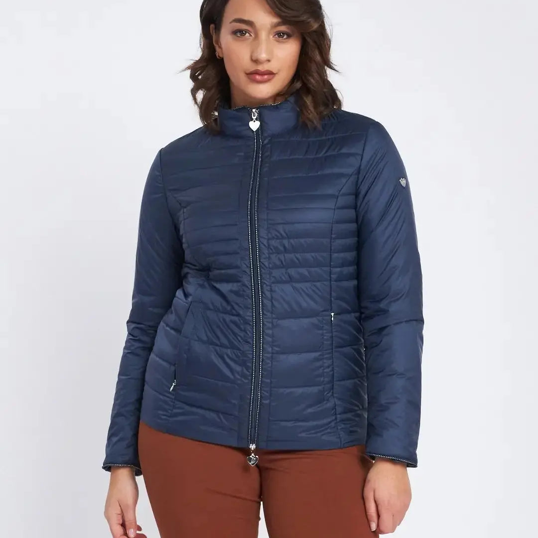 Easy jacket con zip e piping BLU DORABELLA EASY XXL