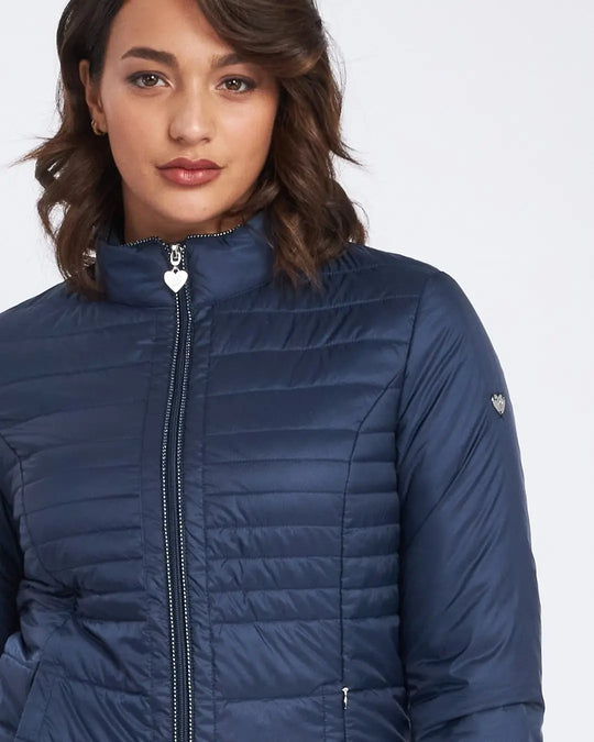 Easy jacket con zip e piping BLU DORABELLA EASY