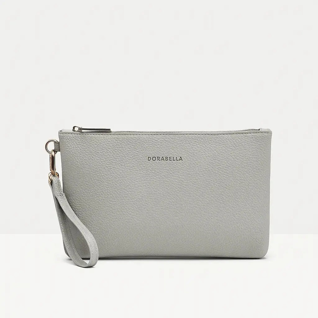 Easy pocket in ecopelle a grana GRIGIO CHIARO DORABELLA EASY